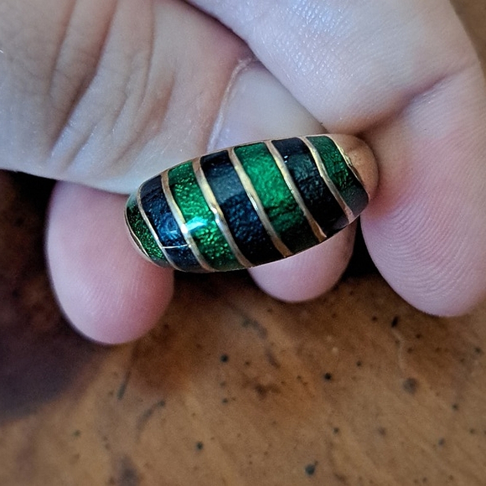 Vintage Bombe Emamel Ring